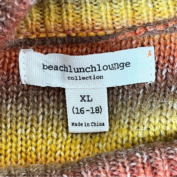 BEACH LUNCH LOUNGE Shadow Wool Blend Ombré Oversized Turtleneck Sweater XL - Picture 9 of 10